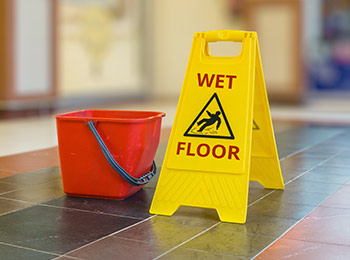 wet floor sign to avoid slip and fall accident