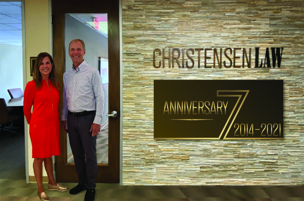 David and Leslie Christensen on 7th Anniversary of the firm
