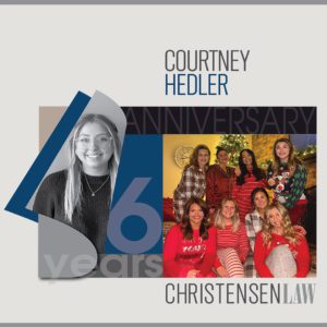 Christensen Law celebrates paralegal Courtney Hedler's anniversary
