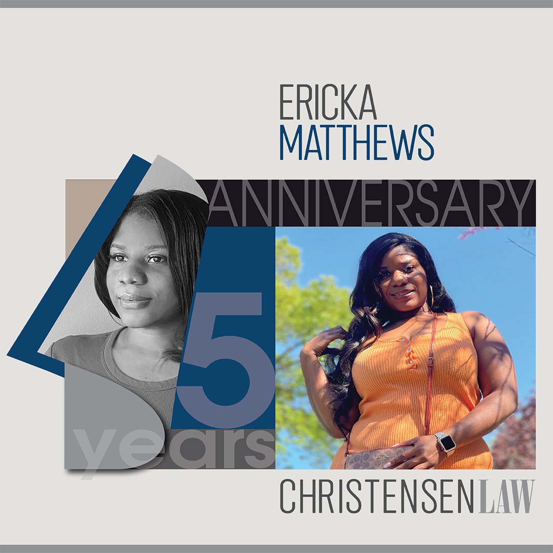 Christensen Law's Brand Ambassador and Receptionist Ericka Matthews Celebrates 5 Years with Firm