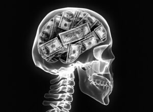 Money Brain Isolated On Black