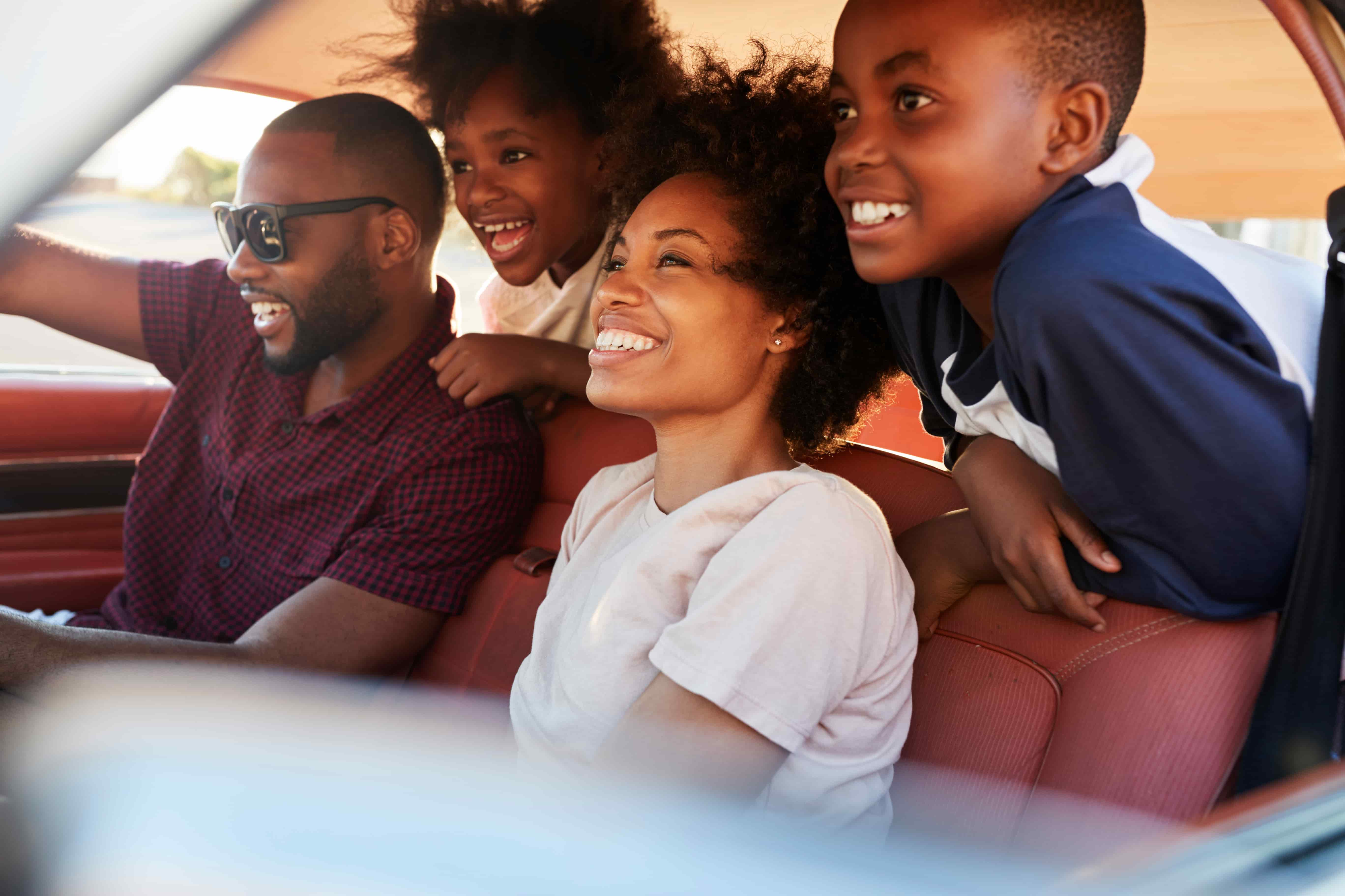 Family In Car During Road Trip