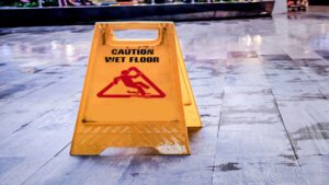 Caution Sign on the Wet Floor